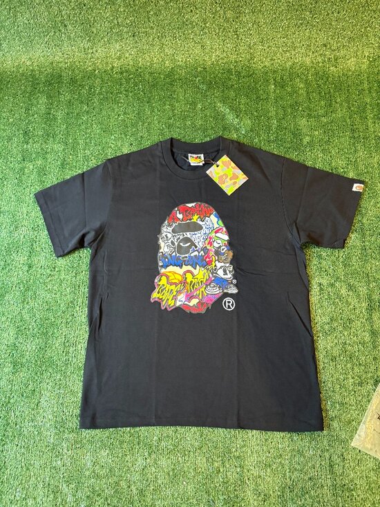 Bape Other - BAPE Black Graffiti Ape Head Graphic Tee